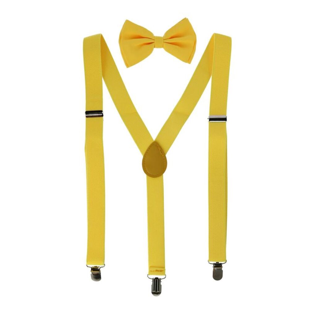 Yellow Suspenders and Bow Tie Set